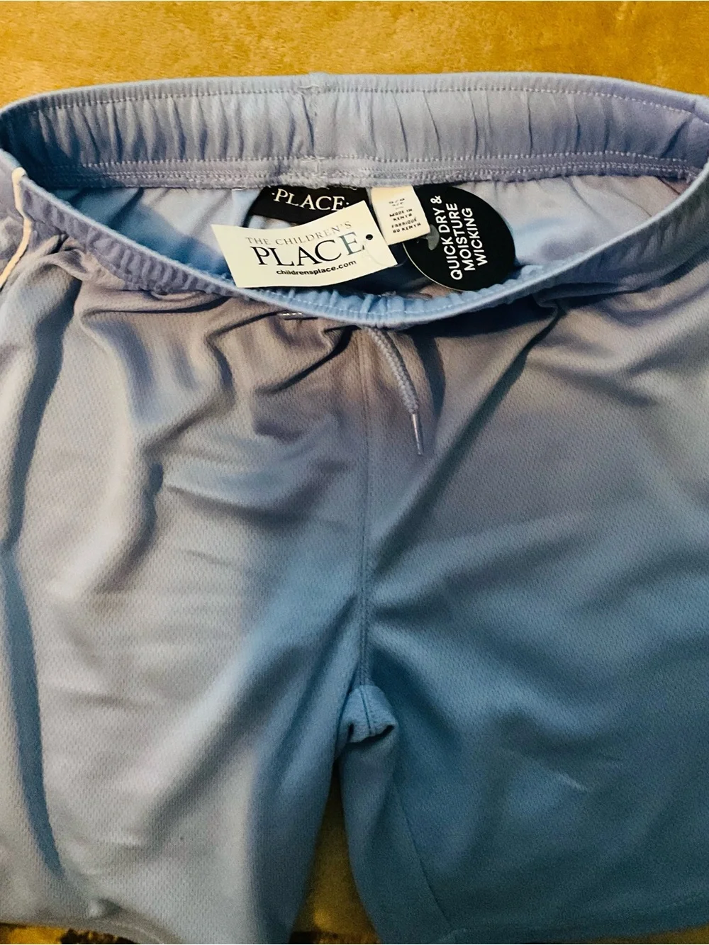 The Children's Place Light Blue Kids Athletic Shorts with White Pipping